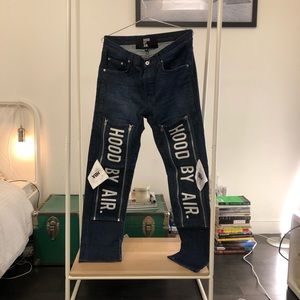 Hood By Air: Blue Removable Panel Jeans
